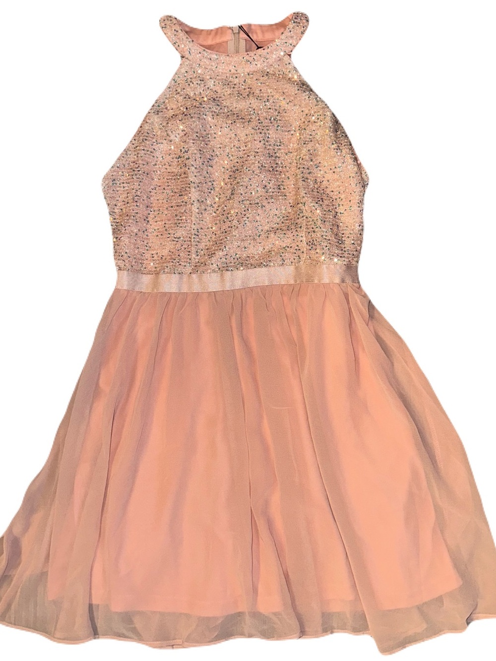 Dressystar Women’s Size Medium Pink Sparkle Halter Dress Tulle NWT